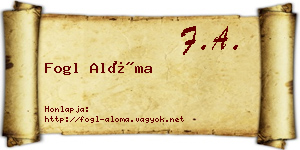 Fogl Alóma névjegykártya